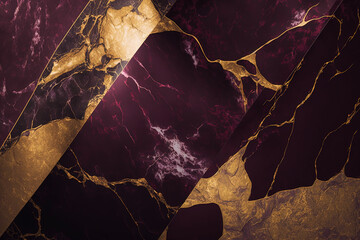 Burgundy and gold marble background. Luxury marble stone texture. Invitation backdrop. Ai generated