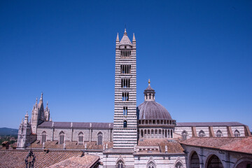 Fototapeta premium Siena Cathedral (Italian: Duomo di Siena) is a medieval church in Siena, Italy, dedicated from its earliest days as a Roman Catholic Marian church, and now dedicated to the Assumption of Mary.