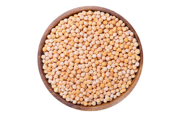 bowl of dried peas isolated on transparent background, top view