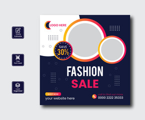 Big sale and Fashion sale instagram post collection with photo banner design , promotional banner design 
