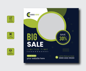 Big sale and Fashion sale instagram post collection with photo banner design , promotional banner design 
