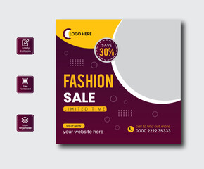 Fototapeta na wymiar Big sale and Fashion sale instagram post collection with photo banner design , promotional banner design 