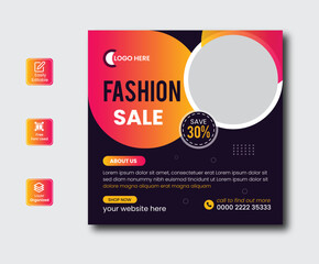 Big sale and Fashion sale instagram post collection with photo banner design , promotional banner design 
