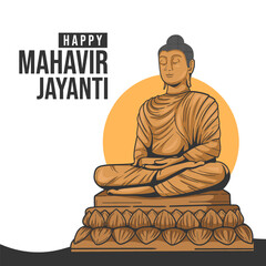 illustration Of Mahavir Jayanti, Celebration of Mahavir birthday