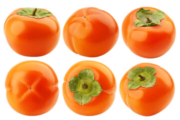 Persimmon isolated on white background, clipping path, full depth of field