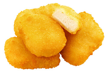 Nuggets isolated on white background, clipping path, full depth of field