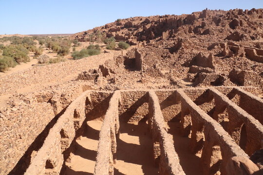 Ville de Ouadane en Mauritanie, vue sur la Mosqu&eacute;e
