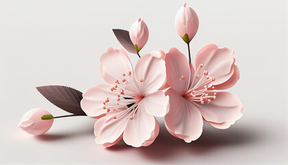 ミニマルな3D表現の桜の花びら