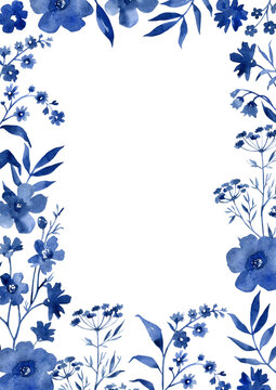 blue flowers frame