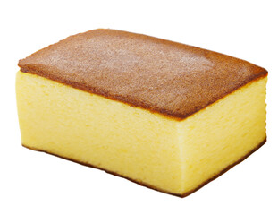 japanese sweets, castella cake, sponge cake isolated. PNG transparency