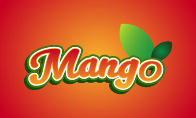 Naklejka premium mango 3d text effect vector