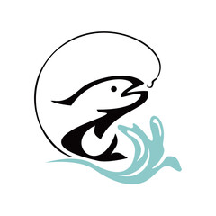 fish logo template. sea food icon, sign and symbol. perfect use for fishing, restaurant company.