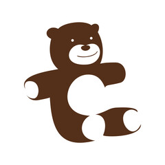 teddy bear silhouette design. cute toy sign and symbol.