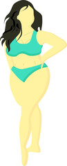 woman in swimsuit.Body positive