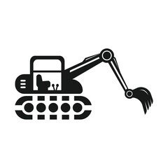 Excavator icon vector design template on white background