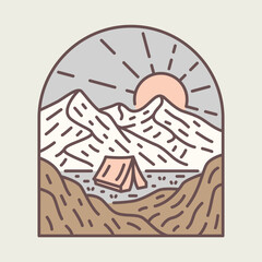Camping and mountains graphic illustration vector art t-shirt design