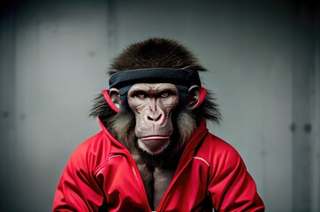 Baboon Sports Athlete Wearing Sports Clothing Generative AI