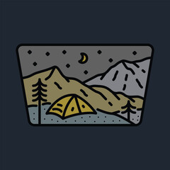Camping night graphic illustration vector art t-shirt design