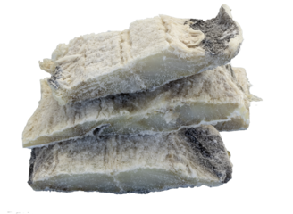 dried fish on white background