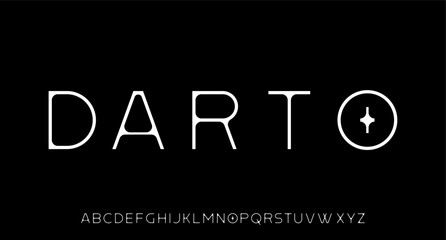 modern geometric sans serif futuristic font alphabet vector set