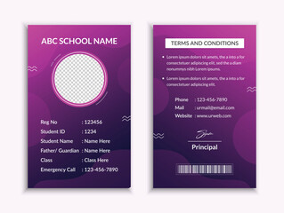 Abstract School Id Card Design Layout Gradient Color