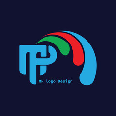 Paint company logo,Letter MP Logo. MP Letter Design Vector