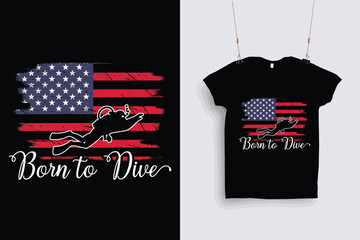 born to dive t shirt design .