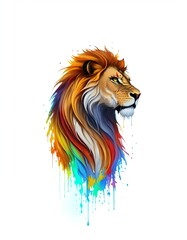 Splash Art of a Lion Head