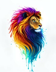 Splash Art of a Lion Head