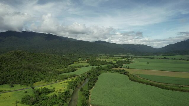 Spectacular aerial footage of Babinda near Cairns Queensland Australia