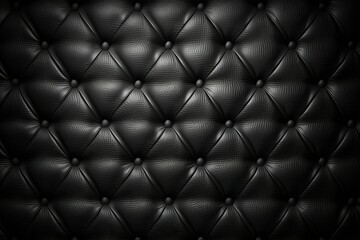 Black leather capitone background texture (Ai generated)