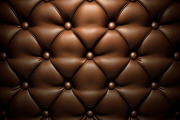 Brown leather capitone background texture (Ai generated)