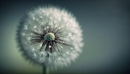  a dandelion is shown with a blurry image of the dandelion in the foreground and the background of the image in the foreground.  generative ai