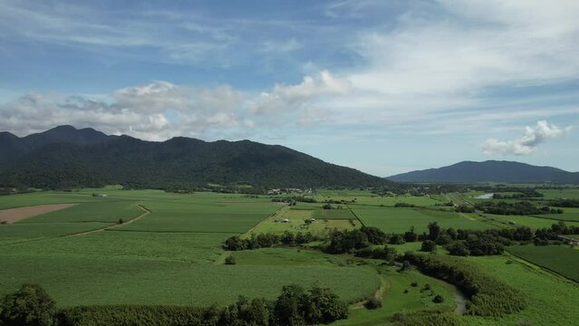 Spectacular aerial footage of Babinda near Cairns Queensland Australia