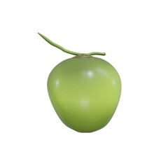 coconut kelapa fruit 3d render illustration, icon,view, render, hd,  premium quality, alpha background, PNG format, sweet, healthy, fresh, nature, plant, tree, trees