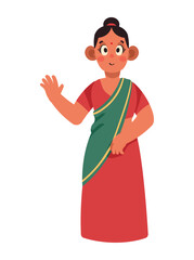 indian culture woman saludating