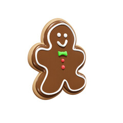 Gingger bread food kue jahe 3d render illustration, icon,view, render, hd,  premium quality, alpha background, PNG format, sweet, healthy