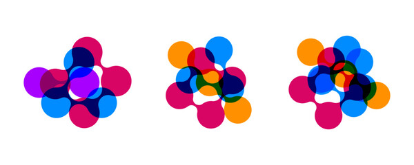 Scientific logo, set of abstract color bubbles - 578036902