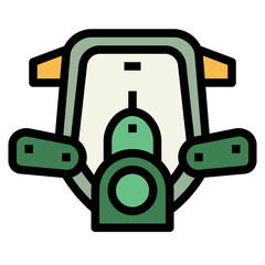 gas mask filled outline icon style