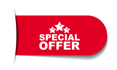 red vector illustration banner special offer