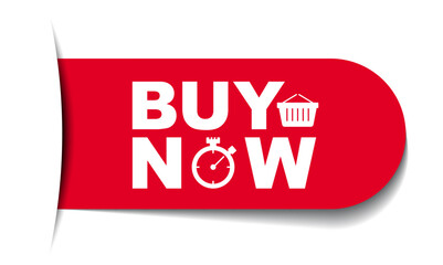red vector illustration banner buy now