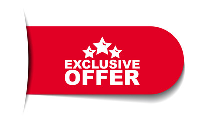 red vector illustration banner exclusive offer