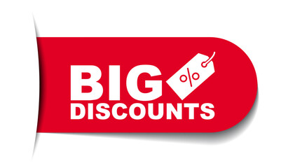 red vector illustration banner big discounts