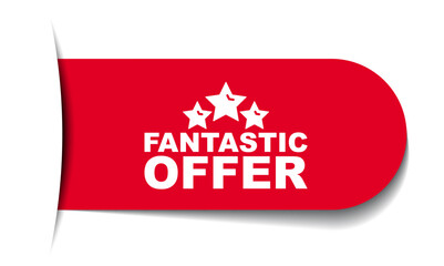 red vector illustration banner fantastic offer