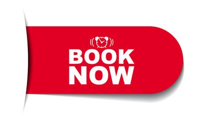 red vector illustration banner book now
