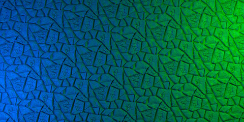 Neon light on stone texture wall background. 3d render