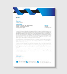 Blue And Black professional Letterhead template