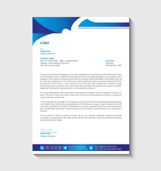 Blue And Black professional Letterhead template