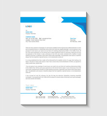 Blue And Black professional Letterhead template