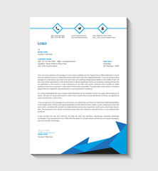 Blue And Black professional Letterhead template